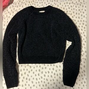 Altered state black knitted cropped sweater.
